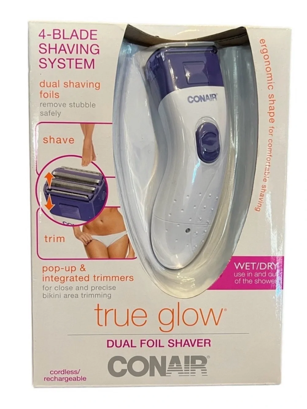 Conair True Glow Dual Foil Shaver NWT